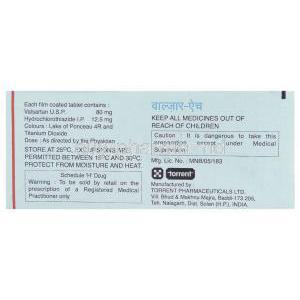 Valzaar-H Valzaar H, Valsartan 80 mg/ Hydrochlorothiazide 12.5 mg?  ??