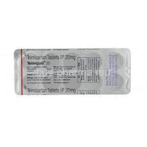 Telmijub , Telmisartan tablets back