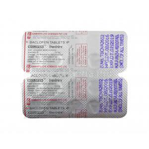 Riclofen, Baclofen tablets back