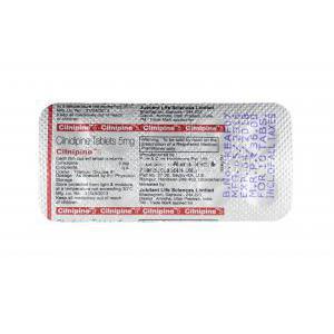 Cilnipine, Cilnidipine 5mg tablets back