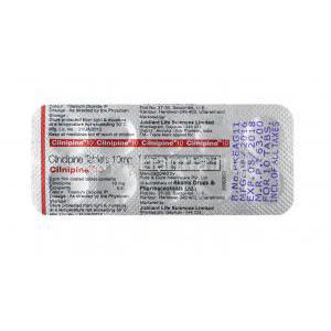 Cilnipine, Cilnidipine 10mg tablets back