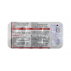 Jubiglim, Glimepiride tablets back