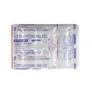 Mucomix, Acetylcysteine tablets back