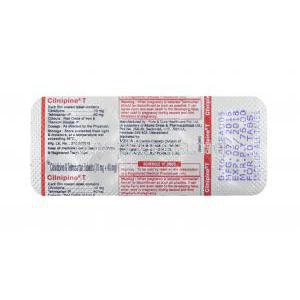 Cilnipine T, Cilnidipine and Telmisartan tablets back