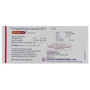 Progesterone Injection box information