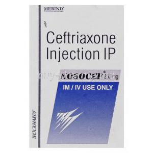 Nosocef, Generic Rocephin, Ceftriaxone Sodium 250 mg Injection  box