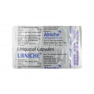 Ubniche, Ubiquinol capsules back