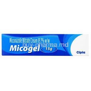 Micogel Cream, Miconazole , box front presentation