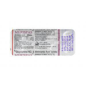 Merispas, Dicyclomine and Mefenamic Acid tablets tablets