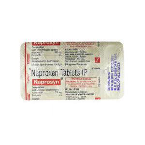 Naprosyn, Naproxen 250mg tablets back