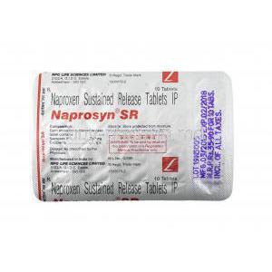 Naprosyn, Naproxen 750mg tablets back