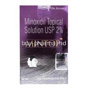 Mintop, Minoxidil Topical Solution 2% 60ml Box front presentation