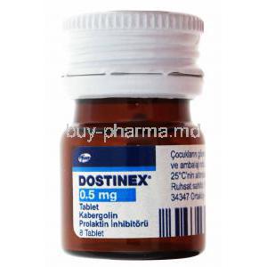 Dostinex, Cabergoline, bottle front presentation