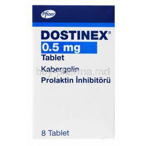 Dostinex, Cabergoline, box front presentation