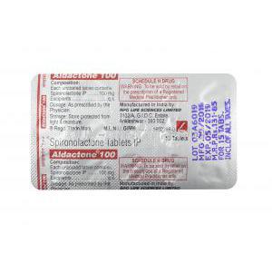 Aldactone, Spironolactone 100mg tablets back