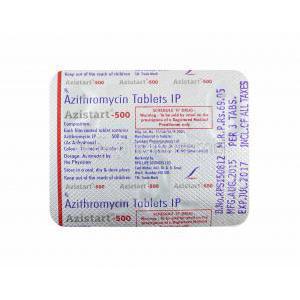 Azistart, Azithromycin tablets back