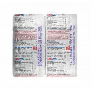 1000 Para, Paracetamol tablets back