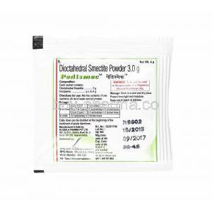 Pedismec Sachet, Dioctahedral Smectite sachet back