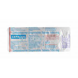 Cefa, Cefpodoxime tablets back