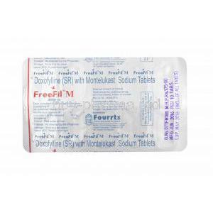 Freefil M , Doxofylline and  Montelukast tablets back