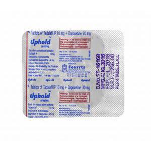Uphold, Tadalafil and Dapoxetine tablets back