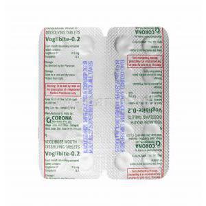 Voglibite, Voglibose 0.2mg tablets back