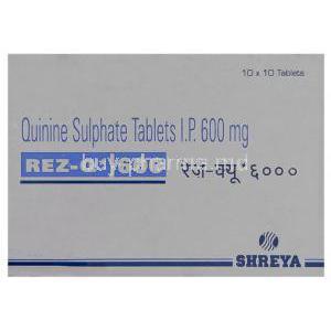 Rez-Q, Quinine Sulphate 600 mg Tablet box (Shreya)