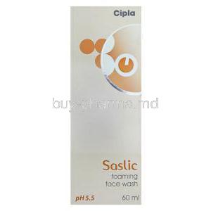 Saslic, Salicylic Acid 1% 60 ml Foaming Face Wash (Cipla)  box
