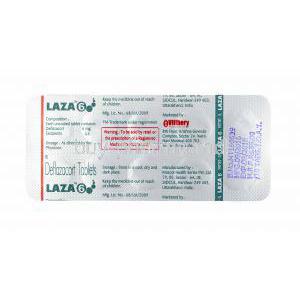 Laza, Deflazacort tablets back