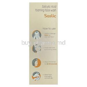 Saslic, Salicylic Acid 1% 60 ml Foaming Face Wash (Cipla)  directions