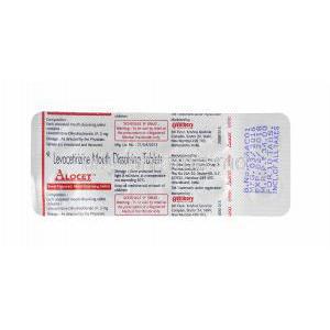 Alocet, Levocetirizine tablets back