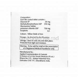 Relubri, Glucosamine, Diacerein and Methyl Sulfonyl Methane manufacturer