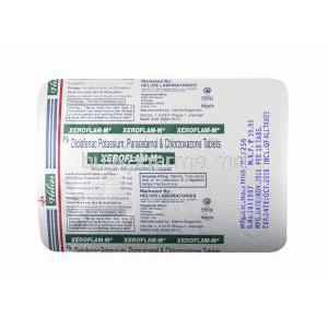 Xeroflam M, Chlorzoxazone/ Diclofenac/ Paracetamol