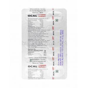 Ocal Strong tablets back