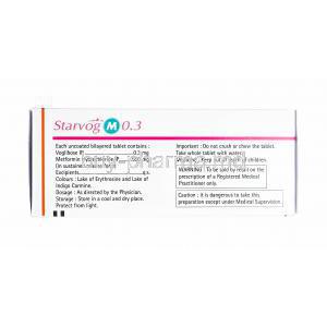 Starvog M, Metformin and Voglibose 0.3mg composition