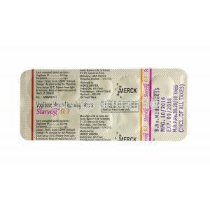 Starvog, Voglibose 0.3mg tablets back