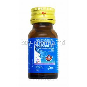 Nasivion Nasal Solution, Oxymetazoline Hydrochloride 0.01% bottle