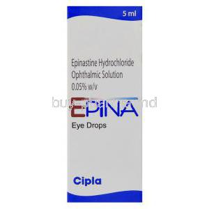 Epina, Generic Elestat, Epinastine eye drops box