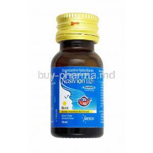 Nasivion Nasal Solution, Oxymetazoline Hydrochloride 0.25% bottle