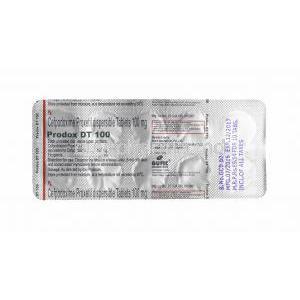 Prodox DT, Cefpodoxime tablets back