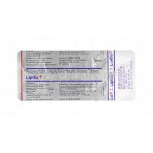 Lipigo F, Fenofibrate and Rosuvastatin tablets back