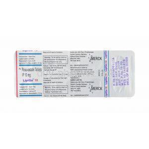 Lipigo, Rosuvastatin 10mg tablets back