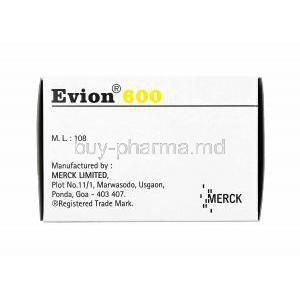 Evion, Tocopheryl Acetate Vitamin E 600mg manufacturer
