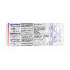 Lipigo, Rosuvastatin 5mg tablets back