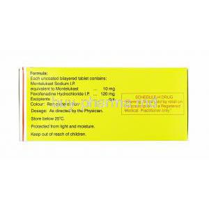 Monadine, Montelukast and Fexofenadine composition