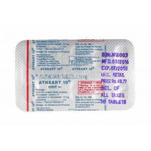 Atheart, Atorvastatin tablets back