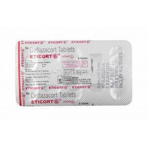 Eticort, Deflazacort 6mg tablets back