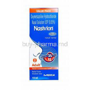 Nasivion Nasal Solution, Oxymetazoline Hydrochloride 0.5mg 15ml