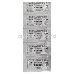 Selgin, Generic  Eldepryl, Selegiline Tablet packaging