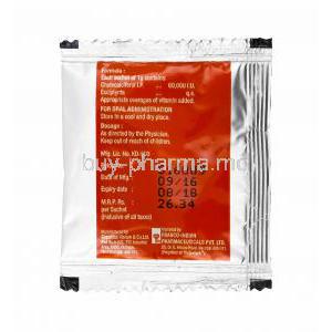 Zindee Granules, Cholecalciferol sachet back